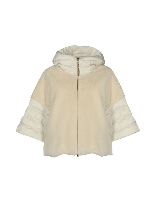 Cappa in satin e lady alternative fur Bianco Herno | PI002132D 12170Z1000